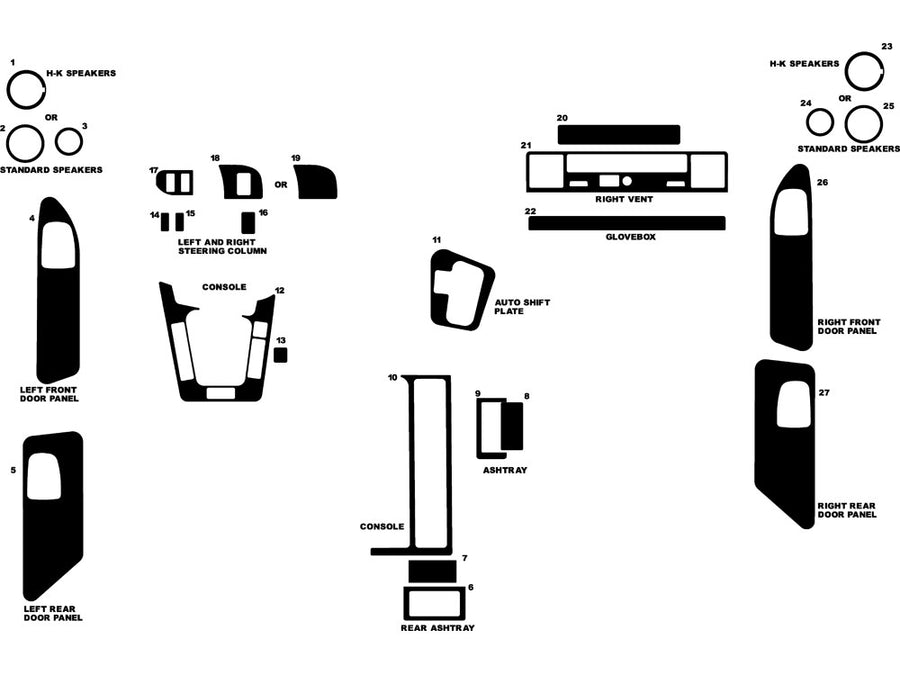 bmw 3-series 1992-1993 (sedan) Dash Kit Diagram