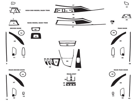 bmw 3-series 2013-2019 (sedan) Dash Kit Diagram