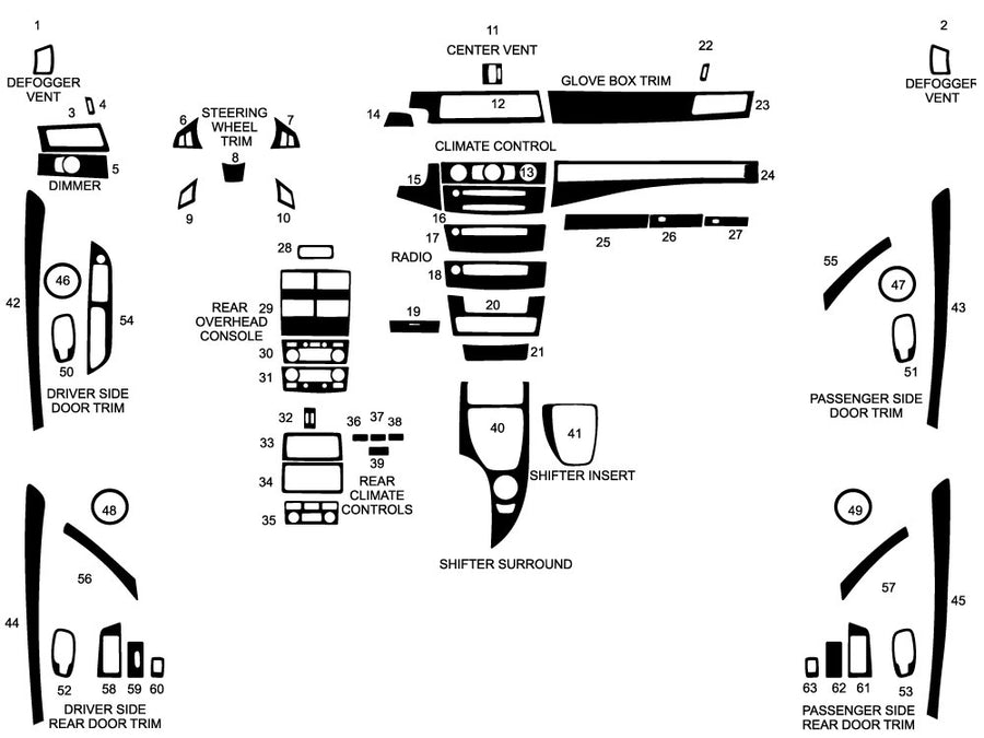bmw 5-series 2008-2010 Dash Kit Diagram