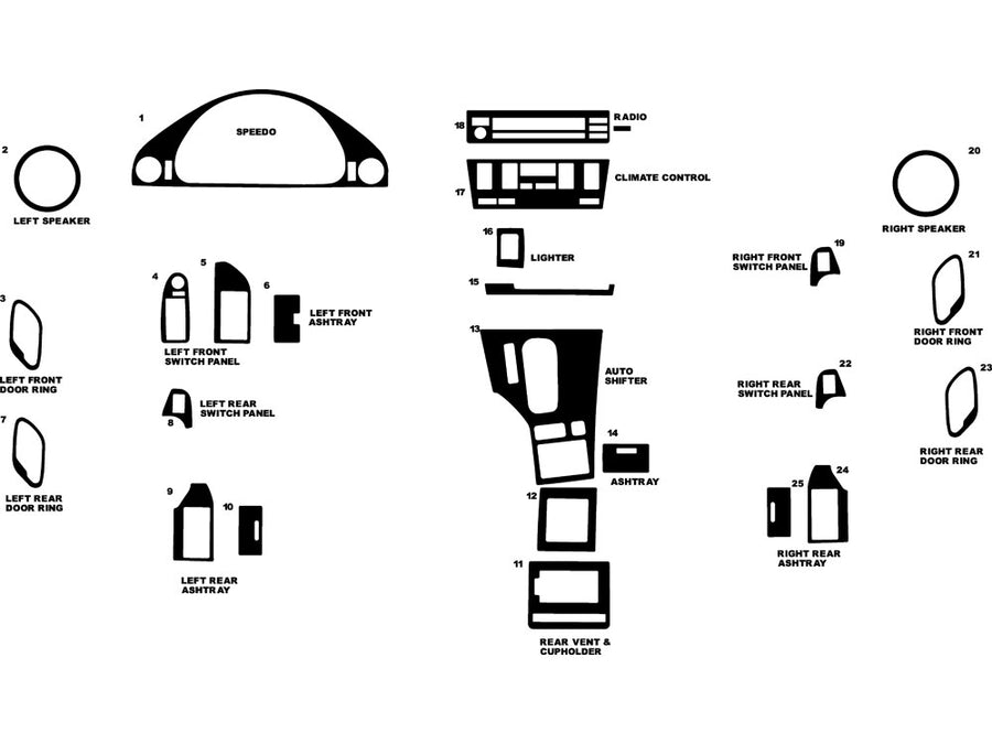bmw 5-series 1998-2003 Dash Kit Diagram