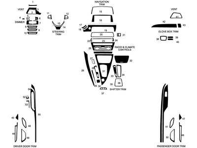 bmw 6-series 2012-2018 Dash Kit Diagram