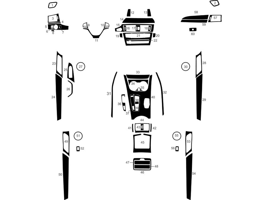 bmw x3 2011-2017 Dash Kit Diagram