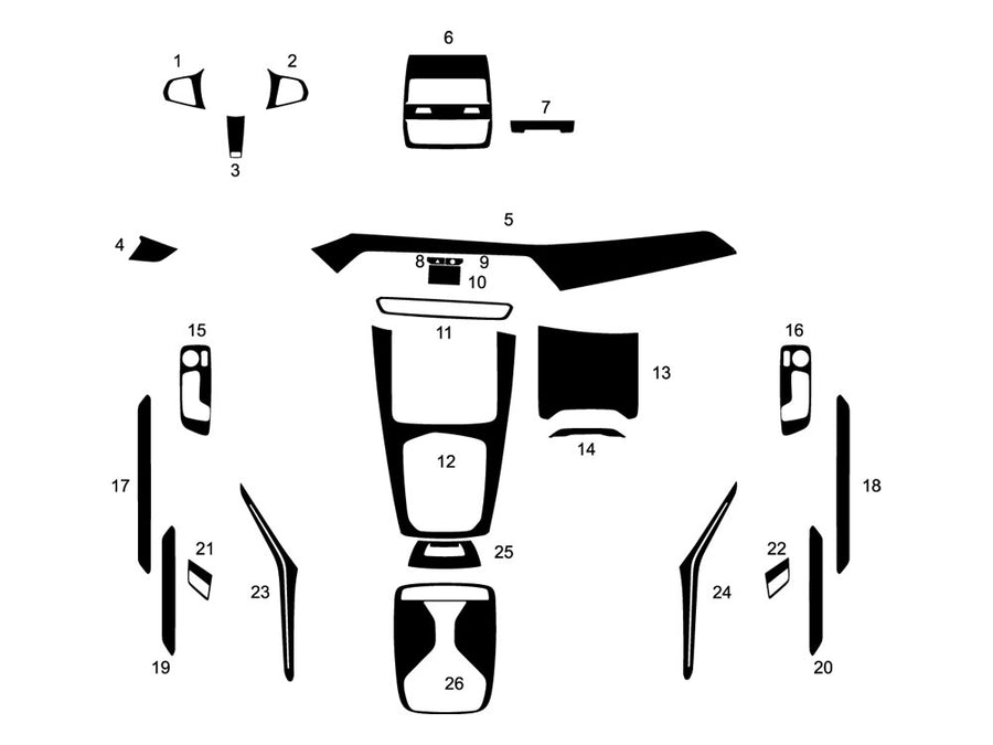 bmw x5 2020-2022 Dash Kit Diagram