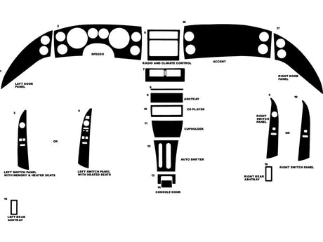 buick riviera 1996-1997 Dash Kit Diagram