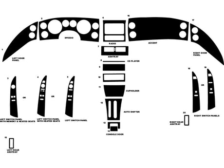 buick riviera 1998-1999 Dash Kit Diagram