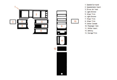 cadillac allante 1990-1993 Dash Kit Diagram