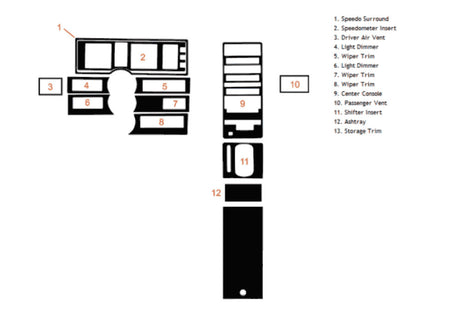 cadillac allante 1990-1993 Dash Kit Diagram