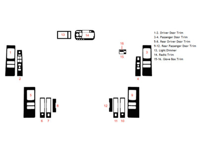 cadillac deville 1994-1996 Dash Kit Diagram