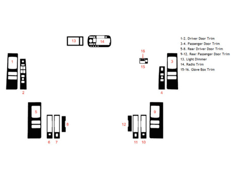 cadillac deville 1994-1996 Dash Kit Diagram