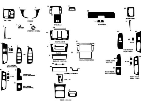 cadillac dts 2006-2011 Dash Kit Diagram