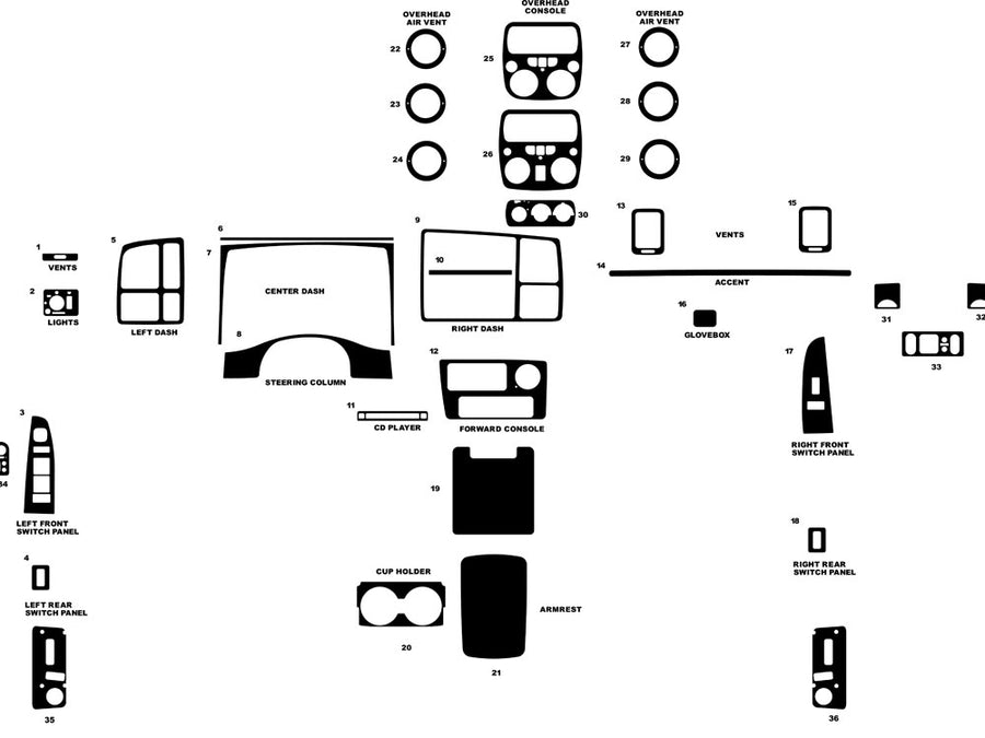 cadillac escalade 2002-2002 Dash Kit Diagram