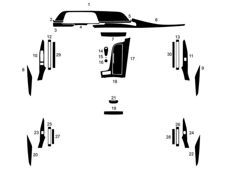 cadillac escalade 2021-2023 Dash Kit Diagram