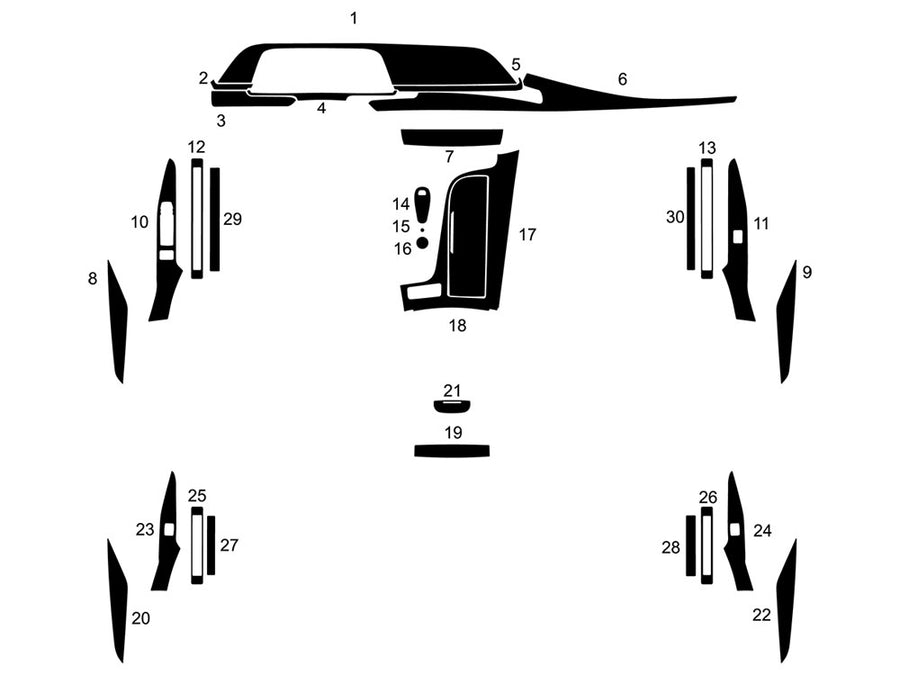 cadillac escalade 2021-2023 Dash Kit Diagram