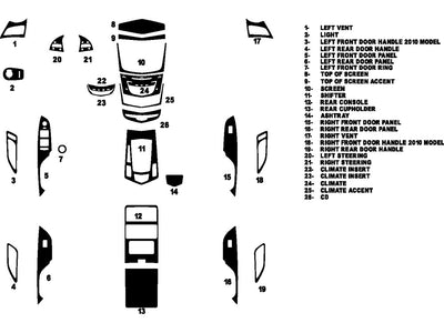cadillac srx 2013-2016 Dash Kit Diagram
