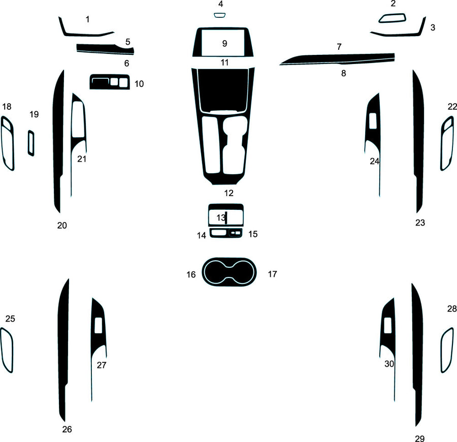 cadillac xt4 2019-2023 Dash Kit Diagram