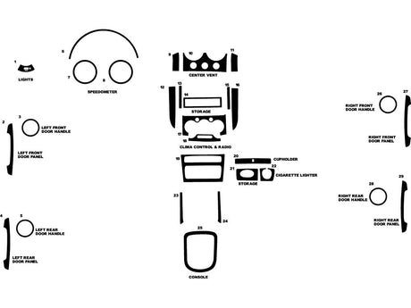 chevrolet aveo 2004-2008 (aveo 5) Dash Kit Diagram