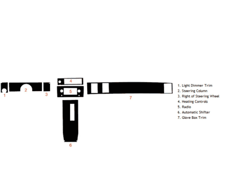 chevrolet el camino 1978-1987 Dash Kit Diagram