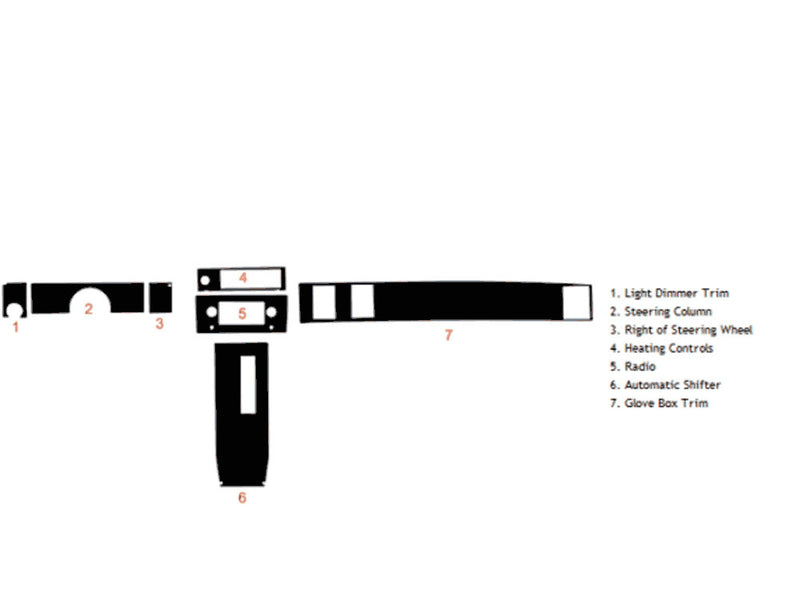 gmc caballero 1978-1987 Dash Kit Diagram