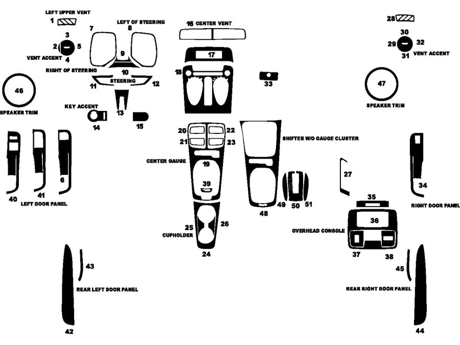 chevrolet camaro 2010-2011 Dash Kit Diagram