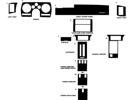 chevrolet camaro 1982-1989 Dash Kit Diagram