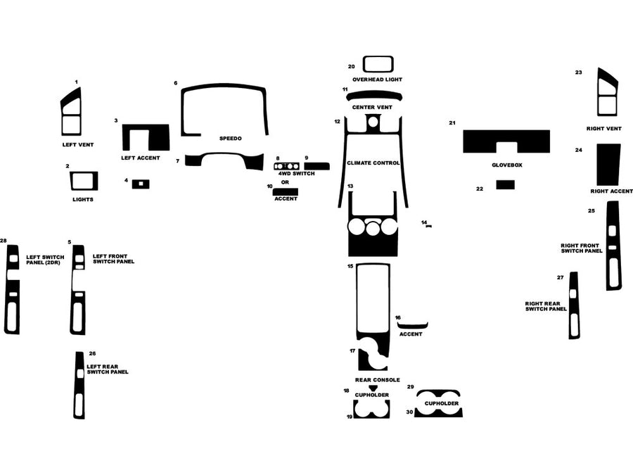 gmc canyon 2004-2012 Dash Kit Diagram