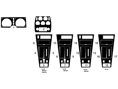chevrolet corvette 1981-1982 Dash Kit Diagram