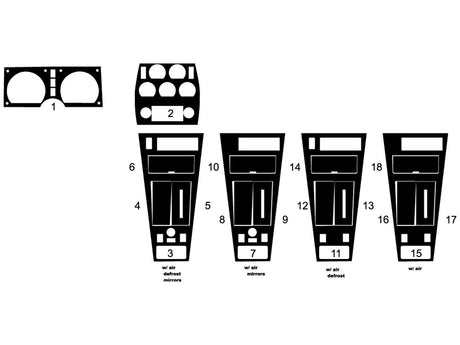 chevrolet corvette 1981-1982 Dash Kit Diagram
