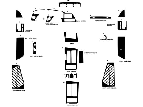 chevrolet corvette 1990-1993 Dash Kit Diagram
