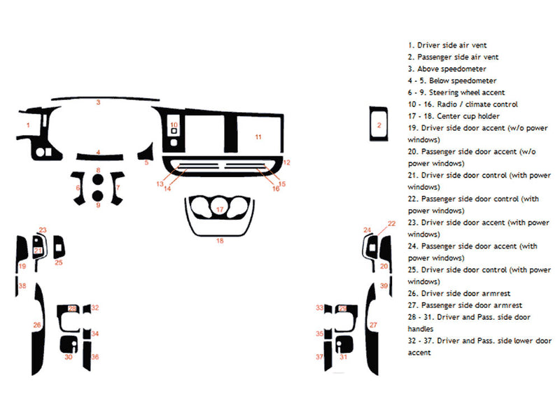 gmc savana 2008-2025 Dash Kit Diagram