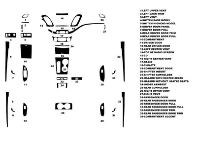 chevrolet impala 2014-2020 (v6) Dash Kit Diagram