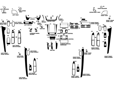 chevrolet malibu 2008-2012 Dash Kit Diagram