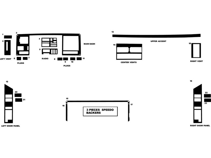 chevrolet pick up 1988-1991 (full size) Dash Kit Diagram