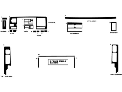 chevrolet pick up 1992-1994 (full size) Dash Kit Diagram