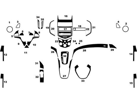 chevrolet sonic 2012-2016 Dash Kit Diagram