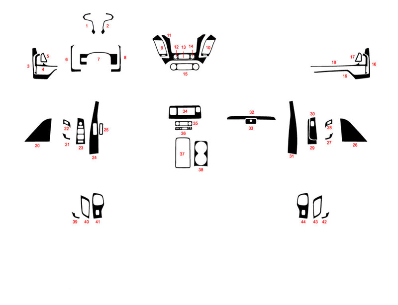 gmc yukon 2015-2020 Dash Kit Diagram