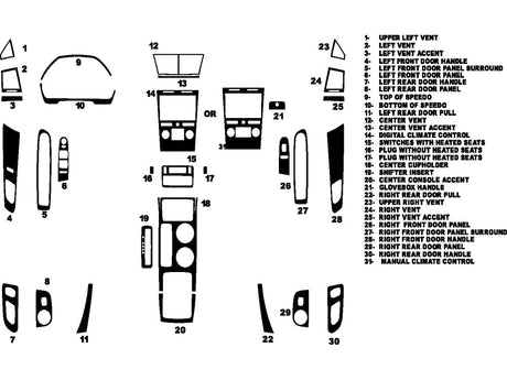 chevrolet traverse 2009-2012 Dash Kit Diagram