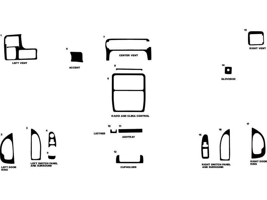 oldsmobile silhouette 1997-1999 Dash Kit Diagram