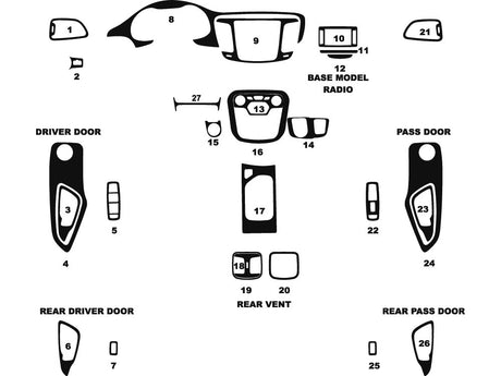 chrysler 200 2015-2017 Dash Kit Diagram
