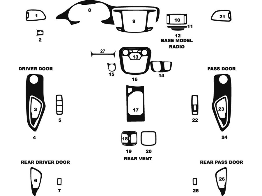chrysler 200 2015-2017 Dash Kit Diagram