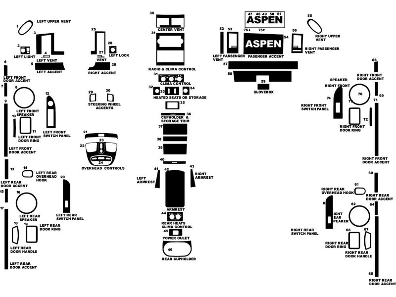 chrysler aspen 2007-2009 Dash Kit Diagram