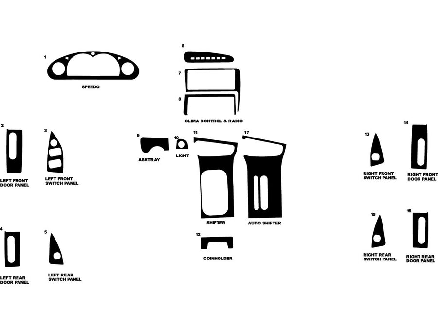 dodge intrepid 1996-1997 Dash Kit Diagram