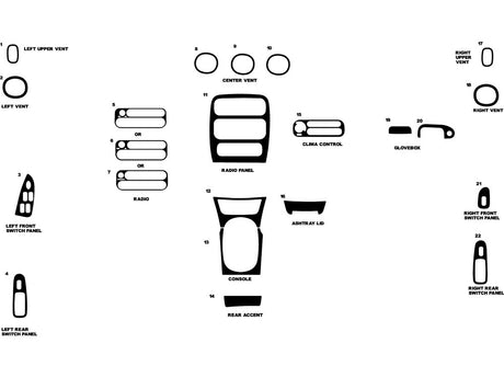 chrysler lhs 1999-2001 Dash Kit Diagram