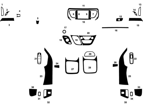 chrysler pacifica 2017-2025 Dash Kit Diagram