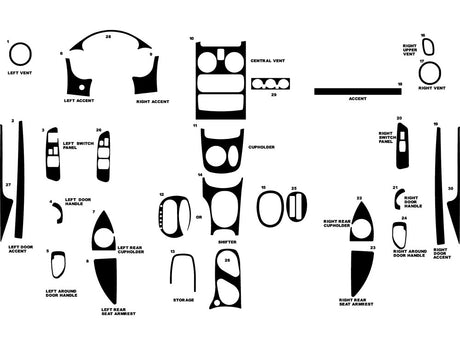 mitsubishi eclipse 2000-2005 Dash Kit Diagram