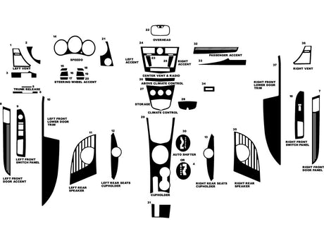 chrysler sebring 2007-2010 (coupe) Dash Kit Diagram