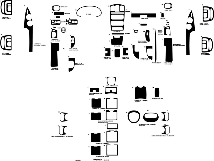 dodge grand caravan 2005-2007 Dash Kit Diagram