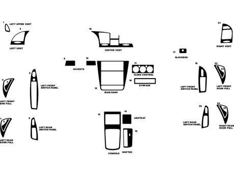 daewoo nubira 2000-2002 Dash Kit Diagram