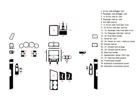 dodge challenger 2008-2014 Dash Kit Diagram
