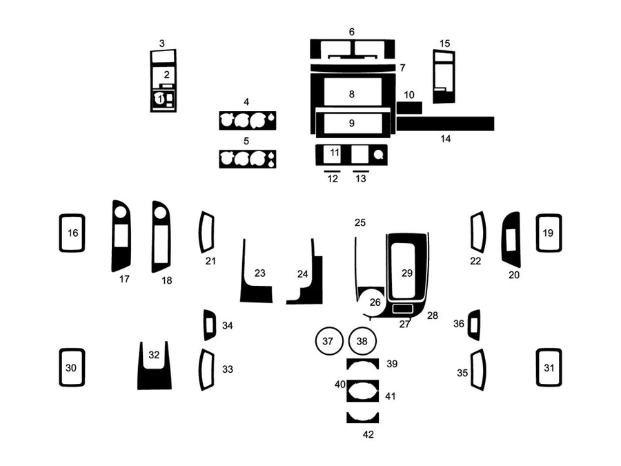 dodge dakota 2008-2011 Dash Kit Diagram