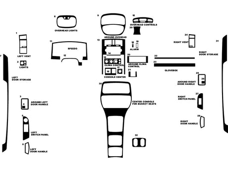 dodge dakota 2005-2007 (club cab) Dash Kit Diagram